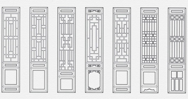 大姚常用中式仿古花窗图案隔断设计图